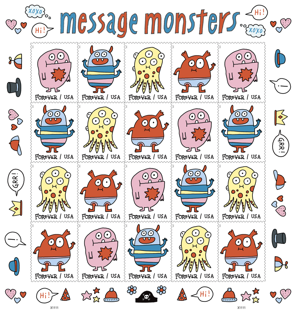 2021 Message Monsters Stamps - Forever Stamps