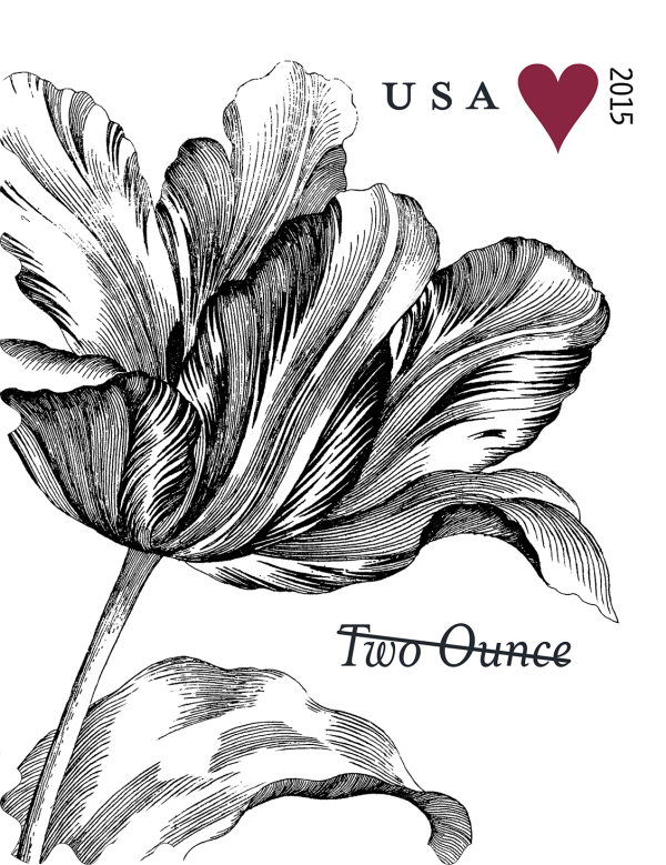 2015 Vintage Tulip Stamps 100 PCS - Forever Stamps