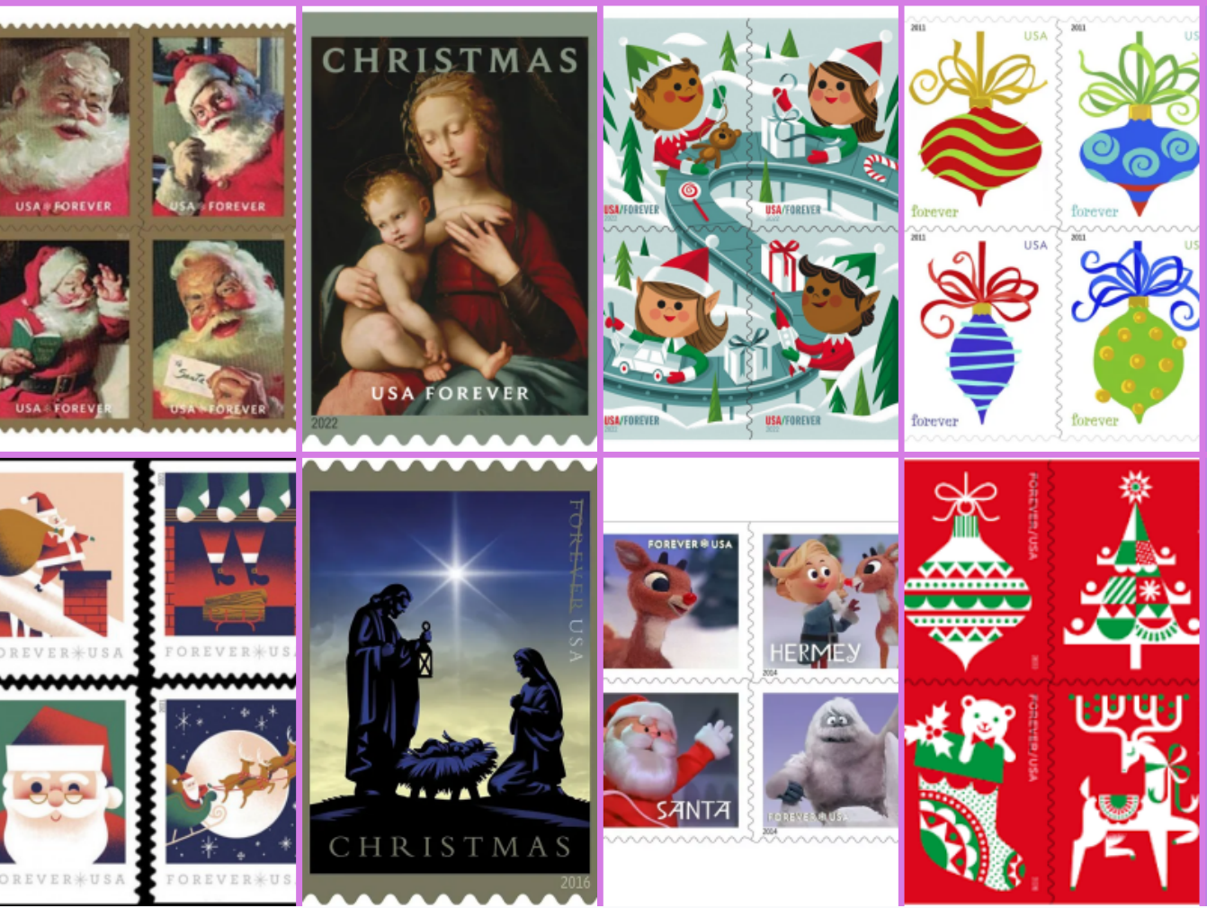Christmas Stamp Blind Box 500 PCS BIG SALE，100 PCS of 5 styles - Forever Stamps
