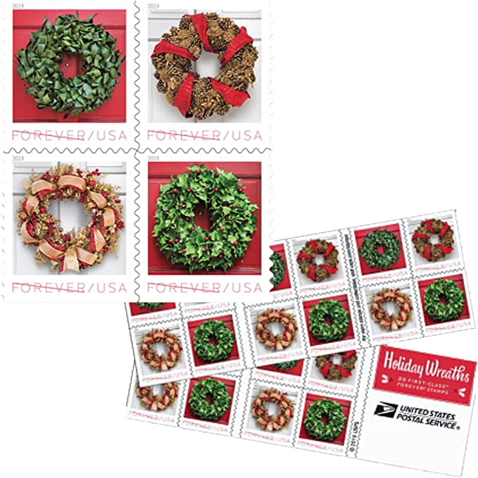 2019 Holiday Wreaths Stamps - Forever Stamps