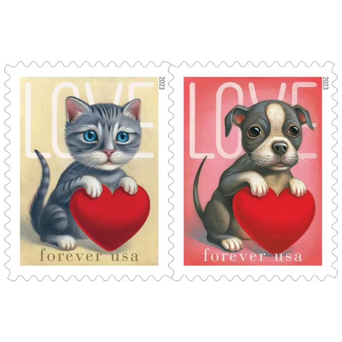 Love Kitten and Puppy 2023 - Forever Stamps