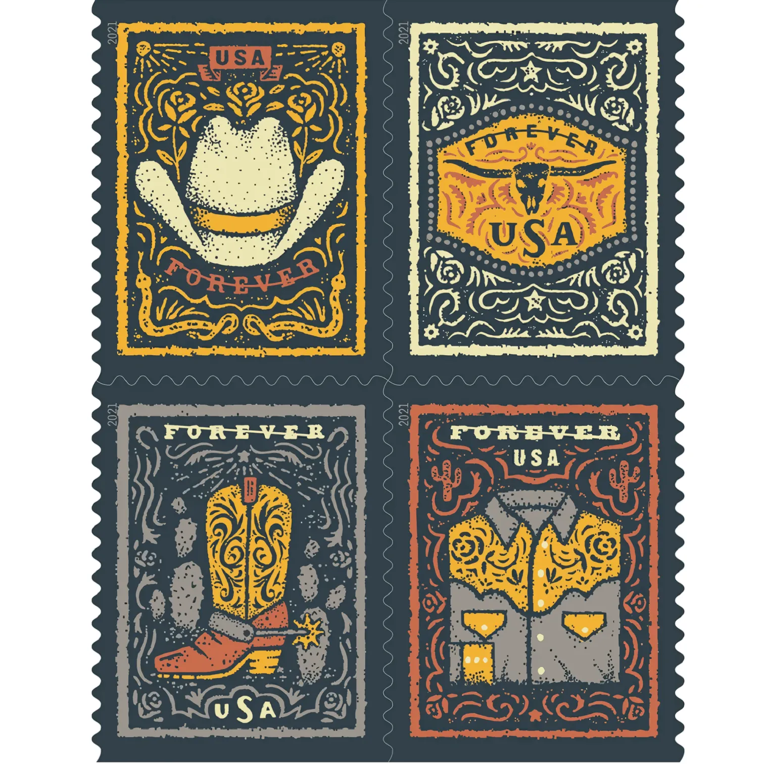 Western Wear Stamps 2021 - Forever Stamps