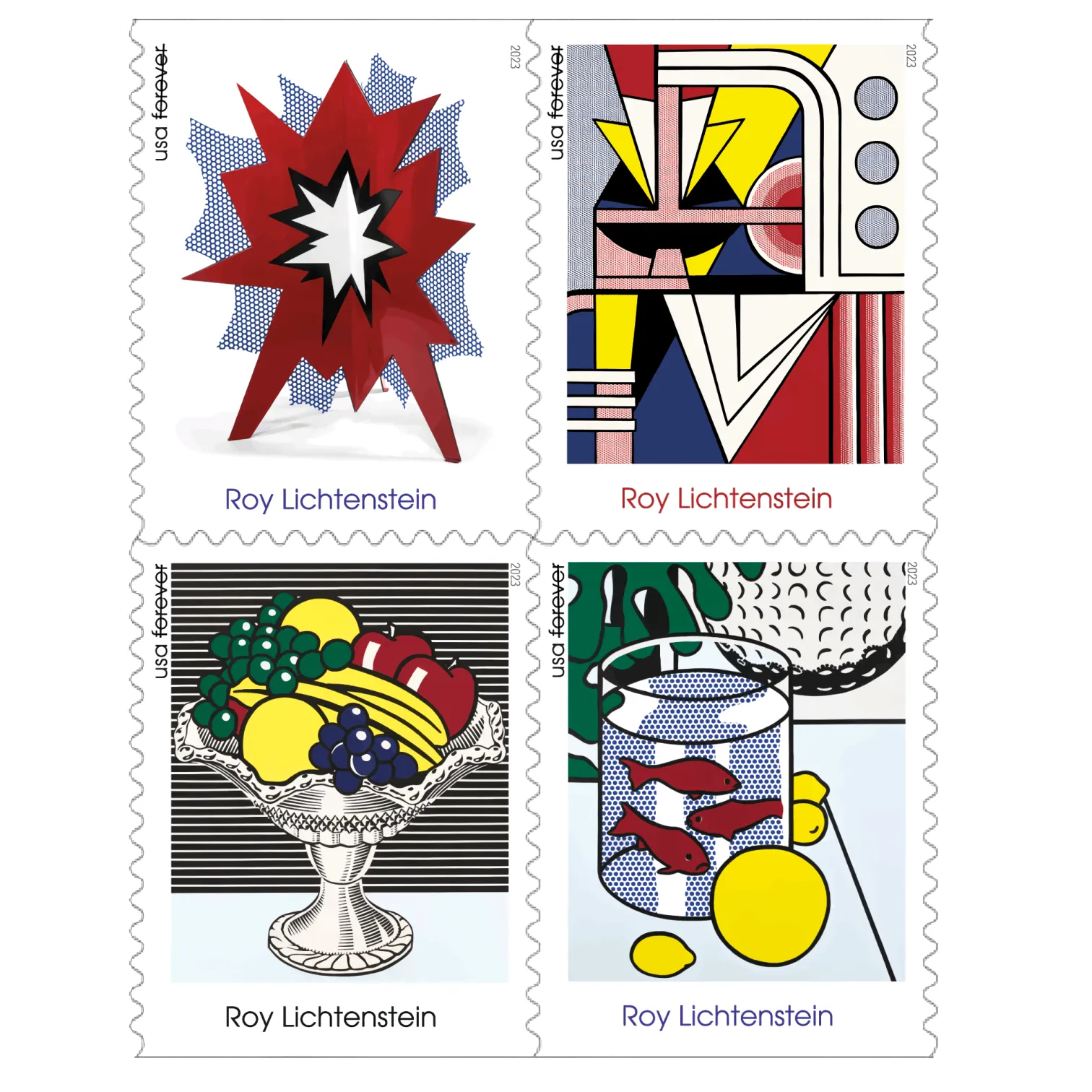 Roy Lichtenstein Stamps 2023 - Forever Stamps