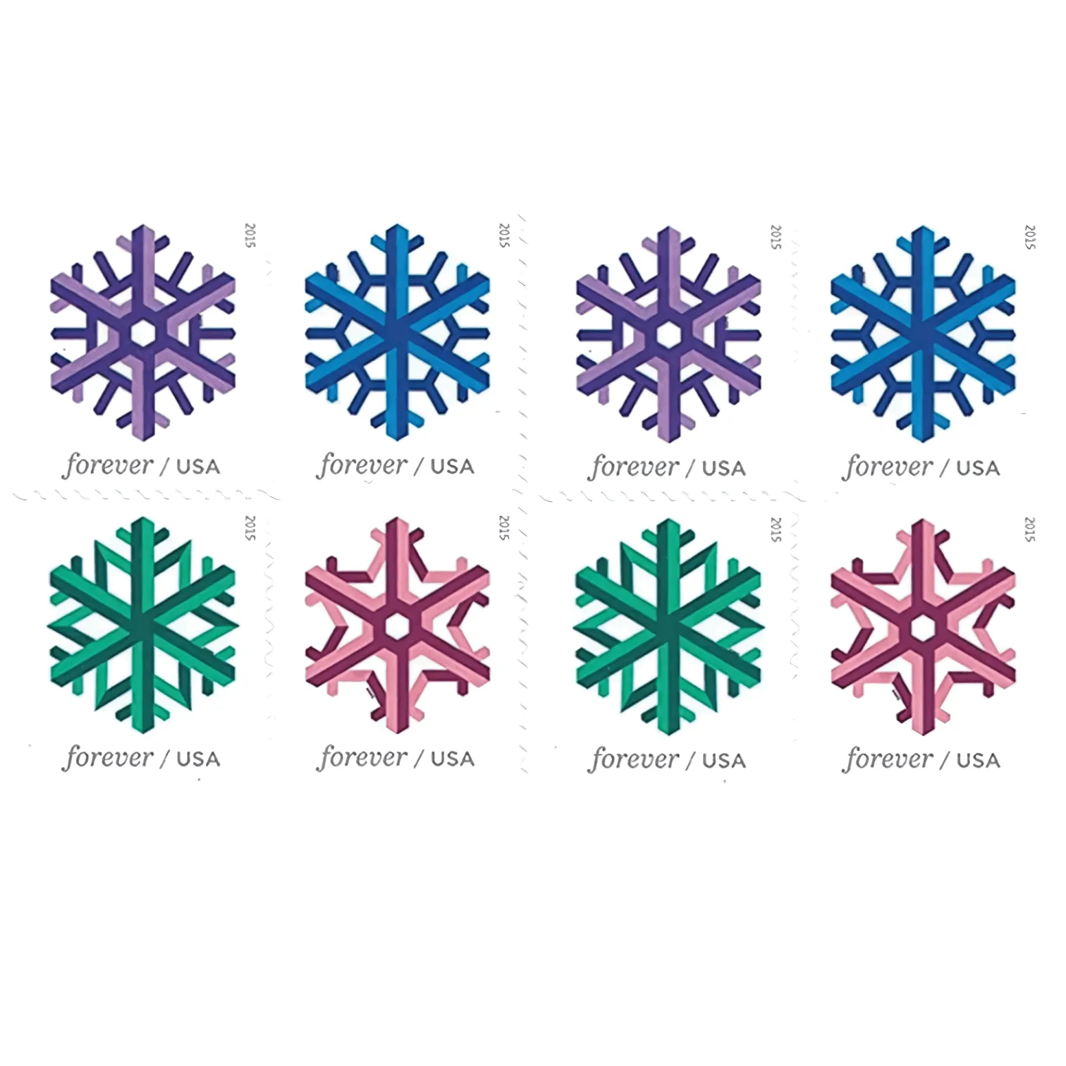 Geometric Snowflake 2015 - Forever Stamps