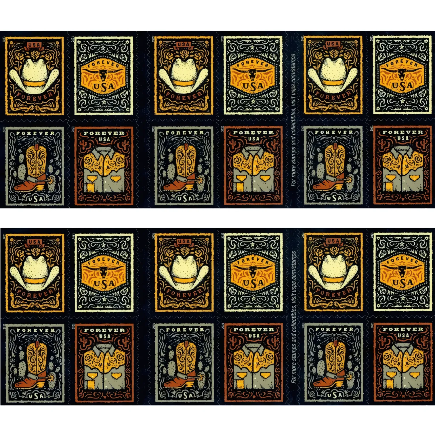 Western Wear Stamps 2021 - Forever Stamps