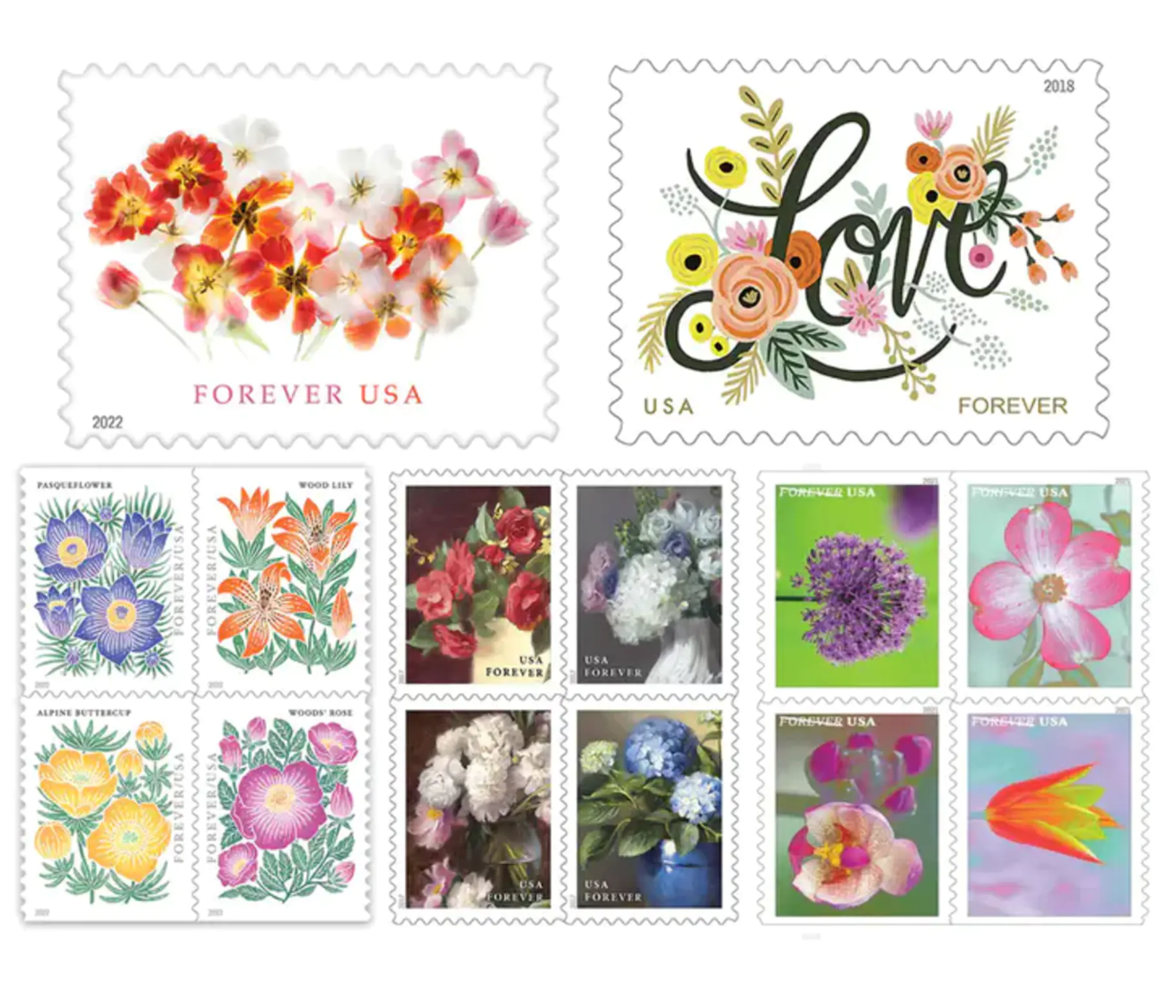 Flower Bouquet Collection - Forever Stamps